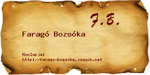 Faragó Bozsóka névjegykártya