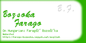 bozsoka farago business card